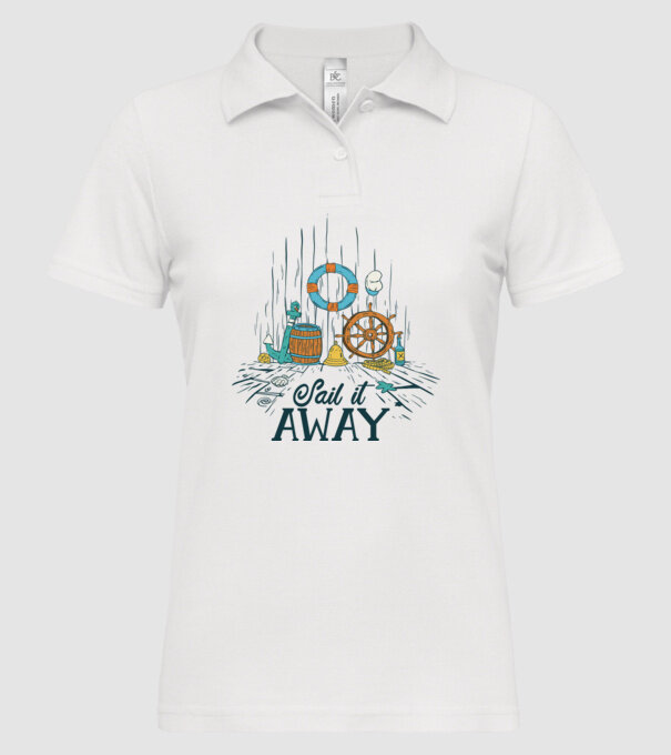 Sail it away model alb pe tricou