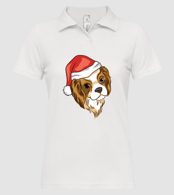 Santa Cocker Spaniel model alb pe tricou