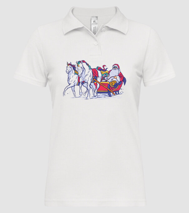 Santa Unicorn Moș Crăciun model alb pe tricou