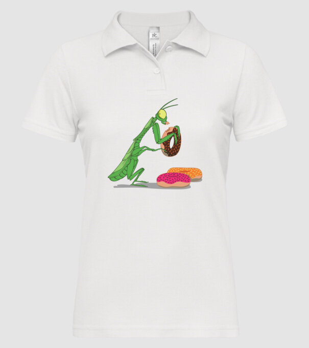 Lăcustă cu gogoașă model alb pe tricou