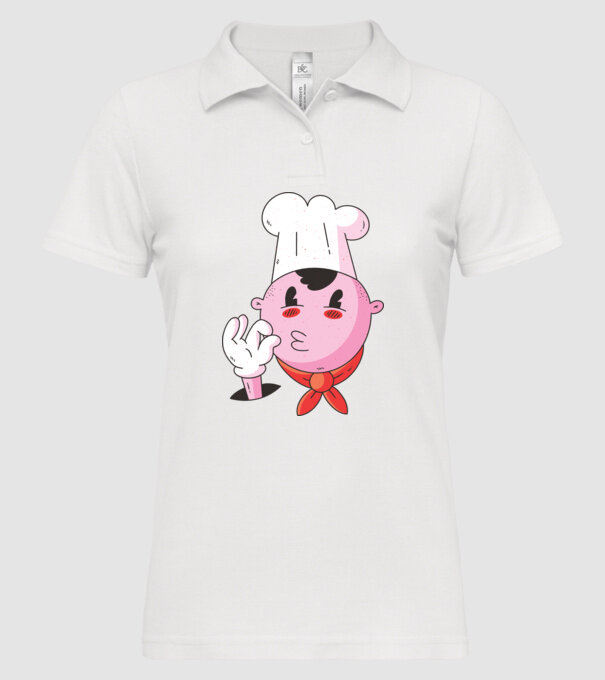 Degustare bucătar model alb pe tricou