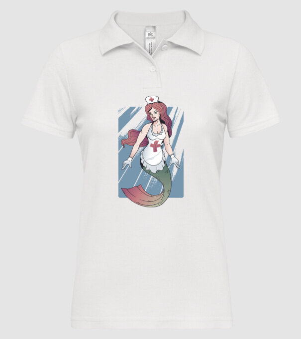 Infirmieră sirenă model alb pe tricou
