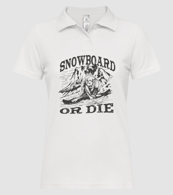 Maimuță Snowboarder model alb pe tricou
