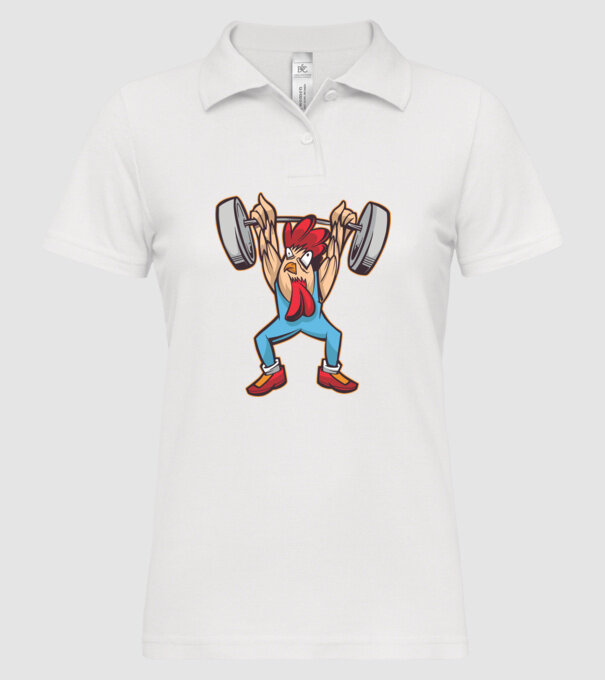 Pui Halterofil model alb pe tricou