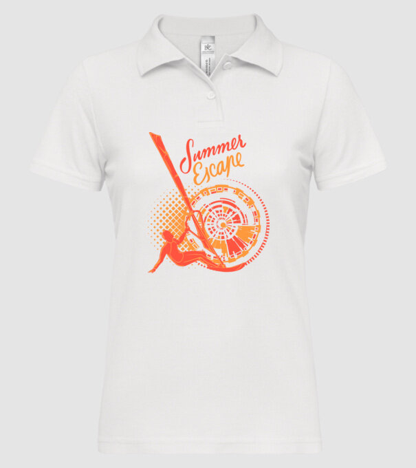 Summer Escape Surf model alb pe tricou