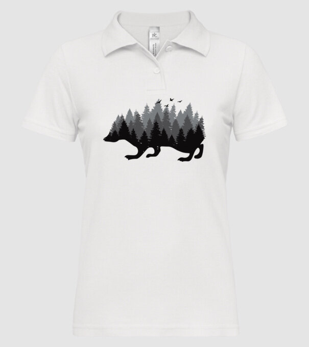 Siluetă Arici model alb pe tricou
