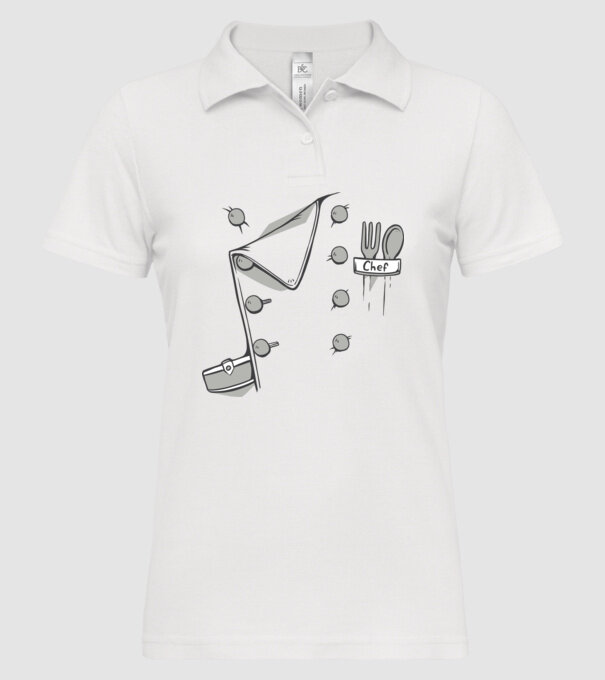 Costum bucătar model alb pe tricou