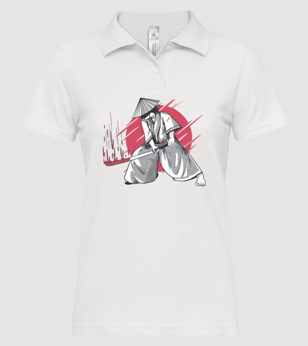 Sabie de samurai model alb pe tricou