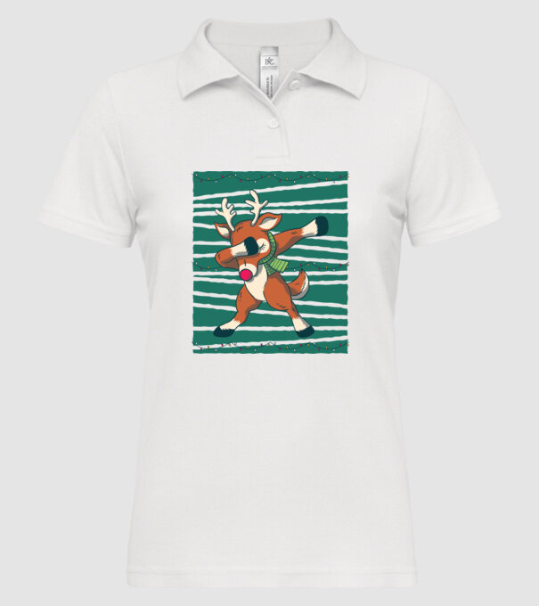 Ren DAB Crăciun model alb pe tricou