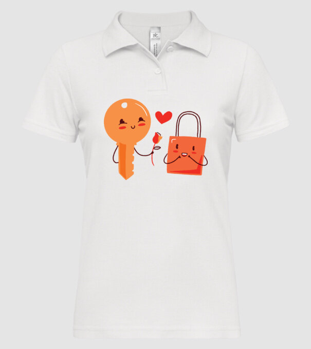 Lacăt Dragoste model alb pe tricou