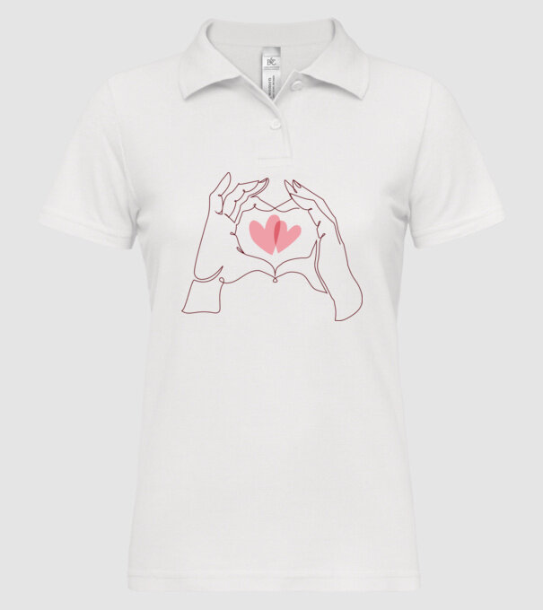 Dragoste Valentine inimă model alb pe tricou