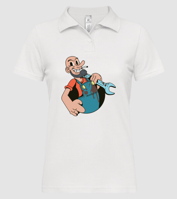 Instalator model alb pe tricou