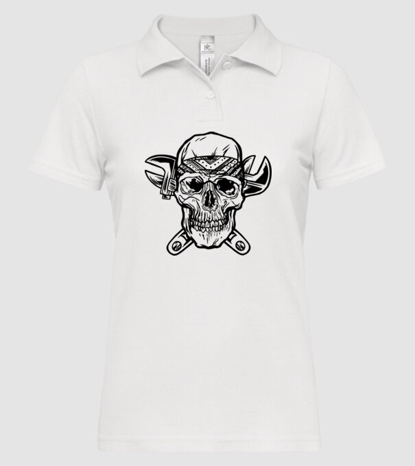 Craniu Instalator model alb pe tricou