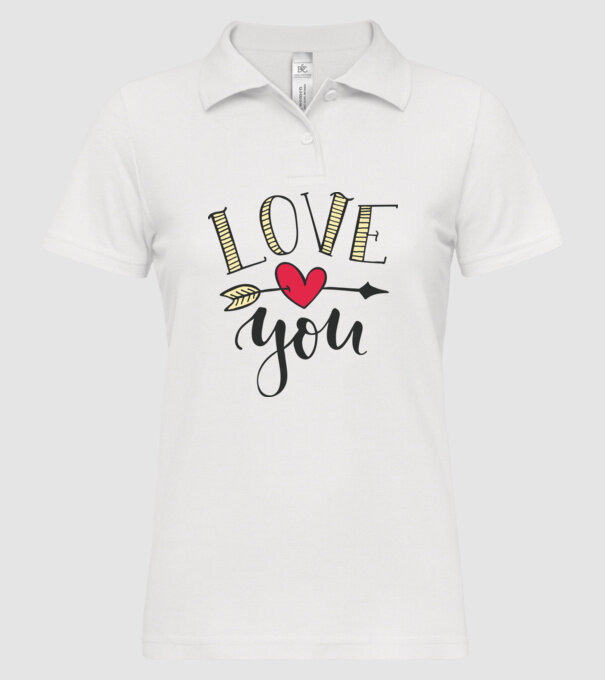 'Te iubesc tricou pentru Valentine''s Day' model alb pe tricou