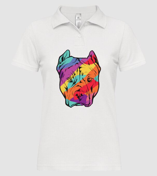 Cap colorat Pitbull model alb pe tricou