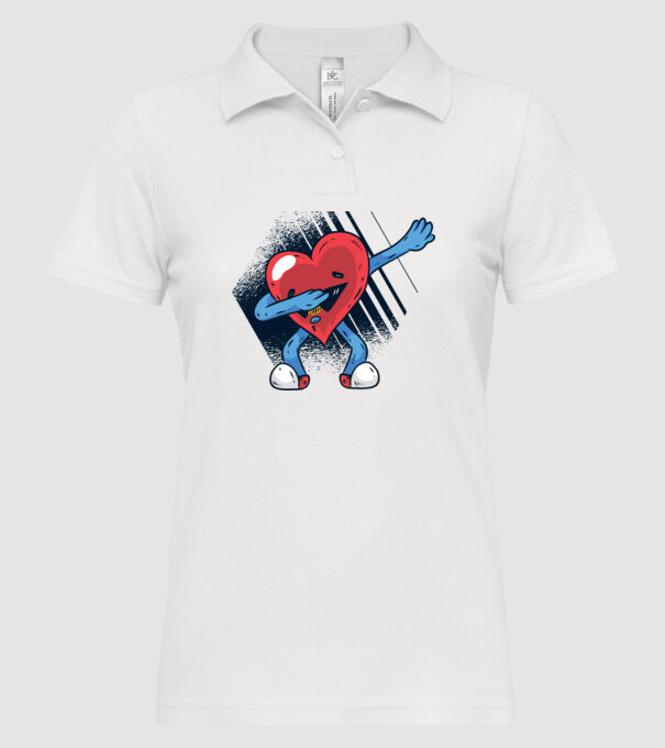 'Inimă DAB Floss Heart tricou amuzant pentru Valentine''s Day' model alb pe tricou