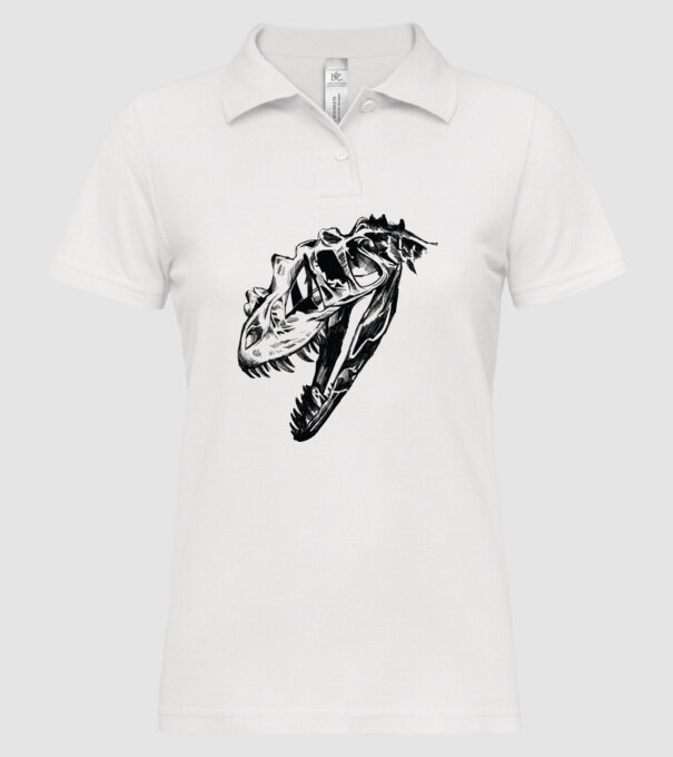 Craniu T-rex model alb pe tricou