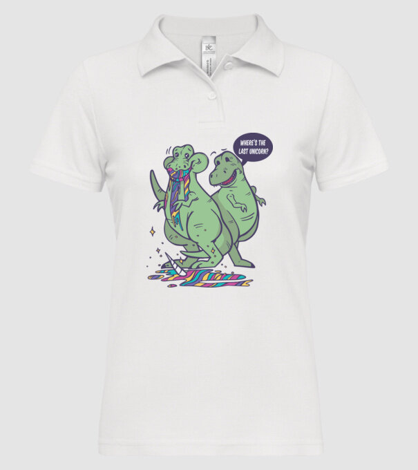 T-rex a mâncat unicornul model alb pe tricou