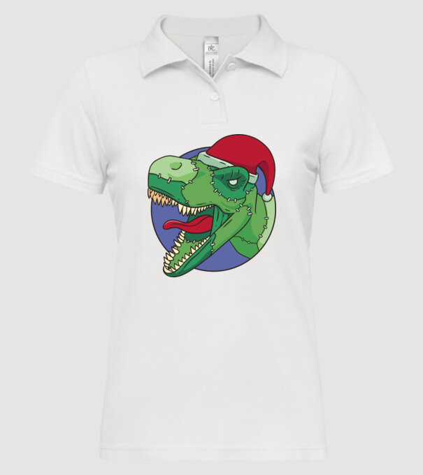T-rex Santa model alb pe tricou