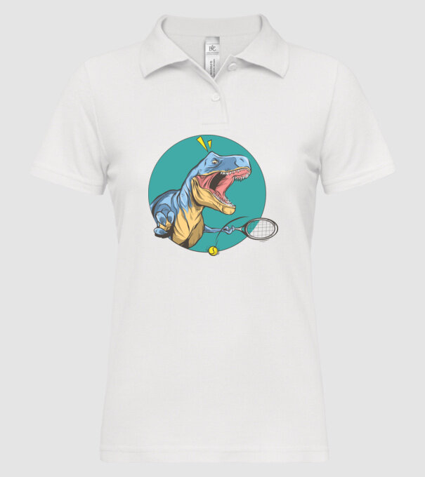 Dinozaur T-rex Tenis model alb pe tricou
