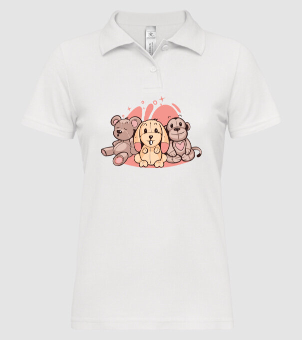 Animale Teddy model alb pe tricou