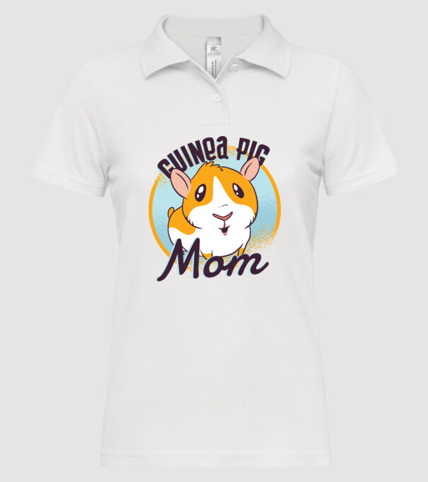 Mamă Porcușor de Guineea model alb pe tricou