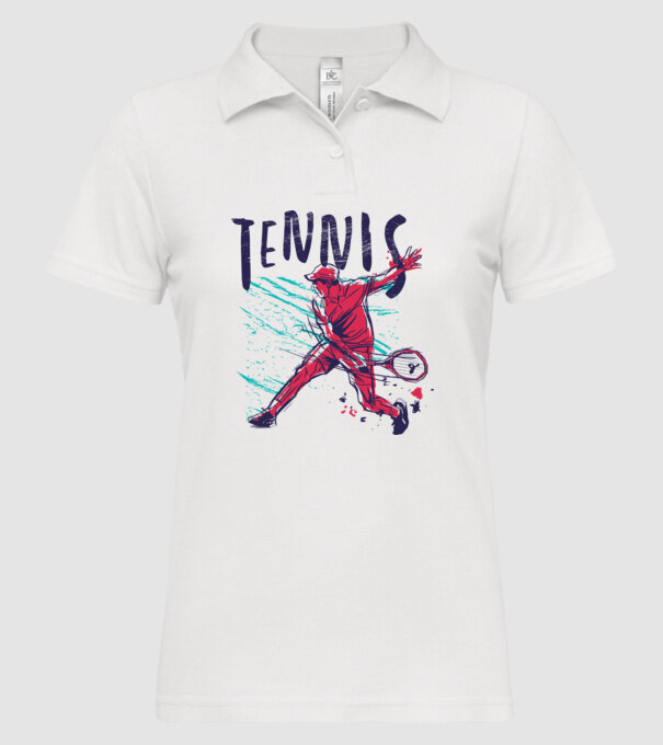 Tennis model alb pe tricou