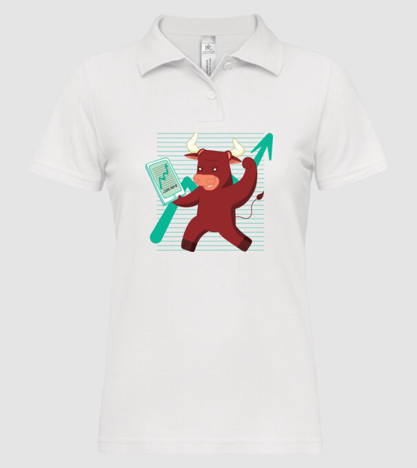 Taur Bursa de valori model alb pe tricou