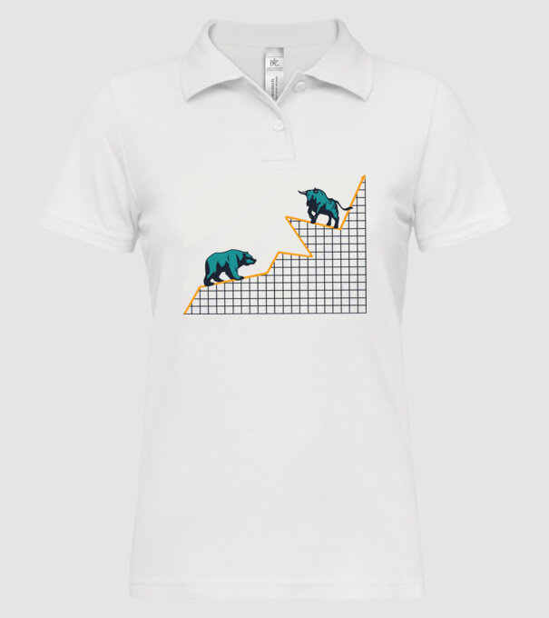 Bursa de Valori Taur vs Urs model alb pe tricou