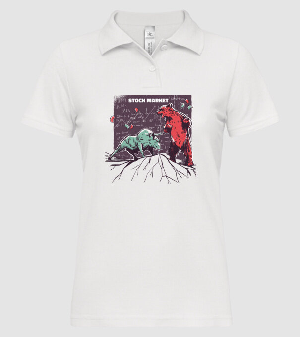 Bursa de Valori Taur vs Urs model alb pe tricou