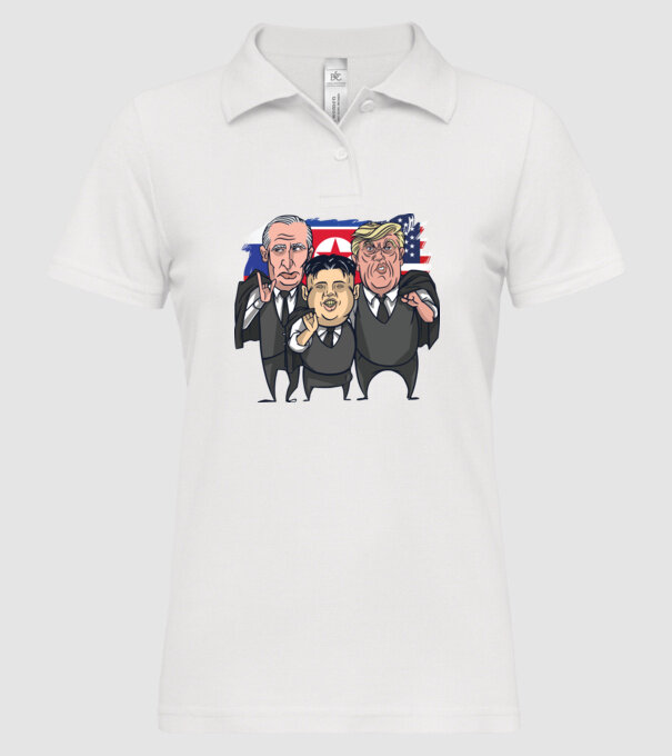 Trump, Putin, Kim - trei prieteni buni model alb pe tricou