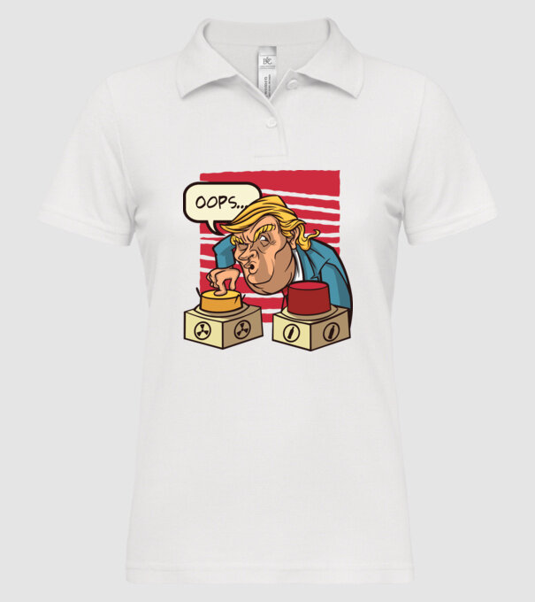 Trump Bombă nucleară model alb pe tricou