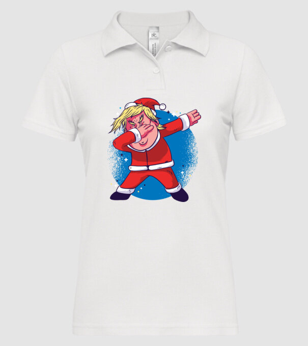 Trump Moș Crăciun dans DAB model alb pe tricou