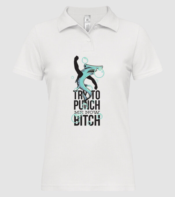 Try to punch me now bitch model alb pe tricou