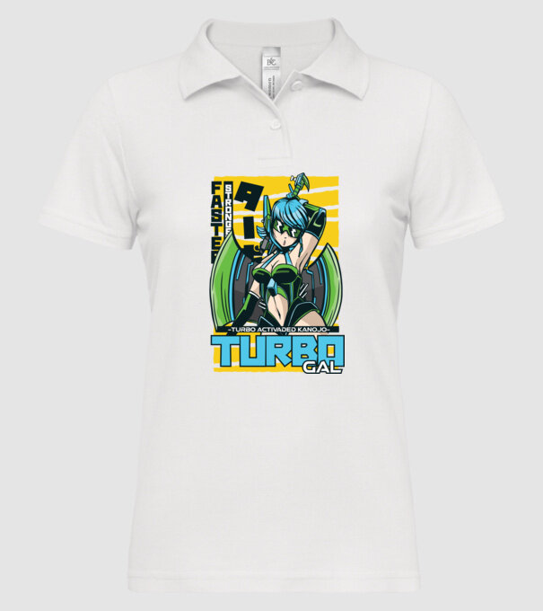 Turbo Gal Anime model alb pe tricou