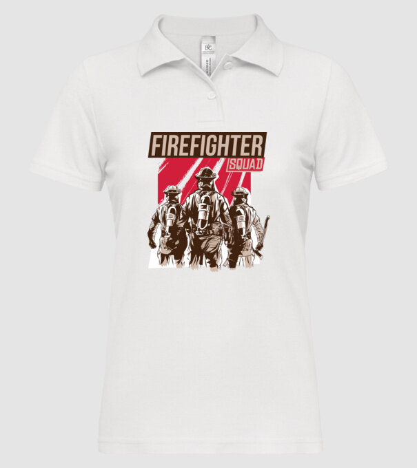 Unitate de pompieri model alb pe tricou