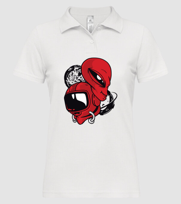 OZN Astronaut model alb pe tricou