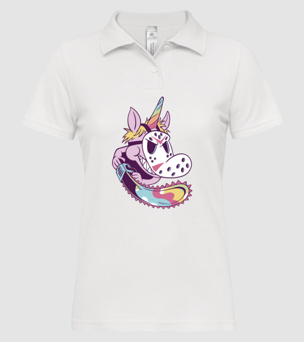 Unicorn Mască Jason Halloween model alb pe tricou