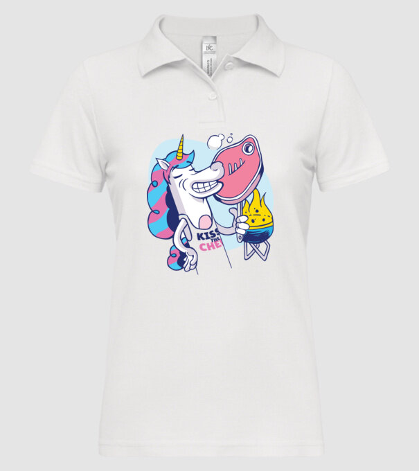 Unicorn Steak BBQ model alb pe tricou
