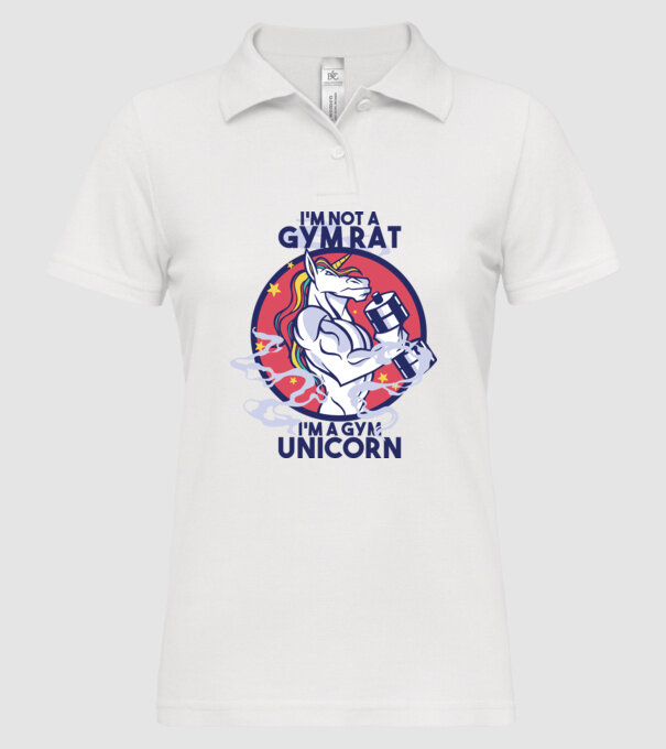 Unicorn antrenament cu haltere model alb pe tricou