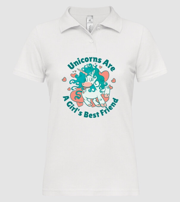 Unicornii sunt cei mai buni prieteni ai fetelor model alb pe tricou