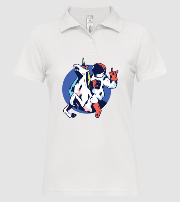 Unicorn Astronaut model alb pe tricou