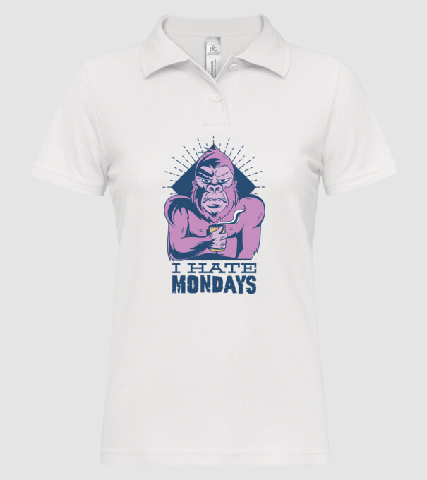 Urăsc zilele de luni model alb pe tricou