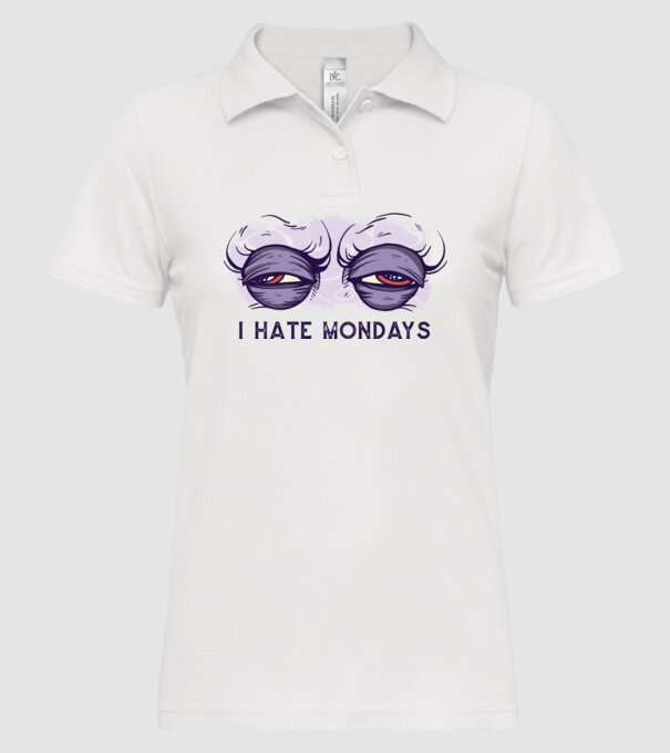 Urăsc zilele de luni model alb pe tricou