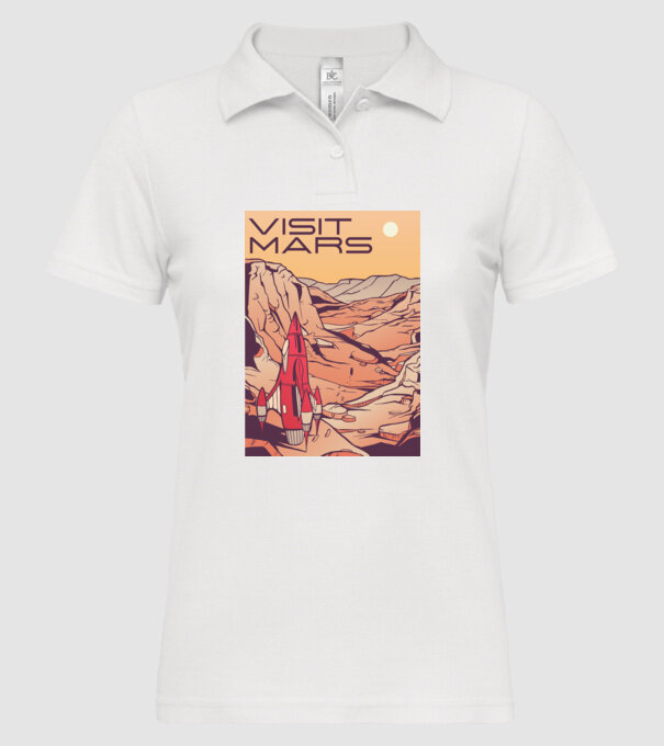 Călătorie pe Marte afiș model alb pe tricou