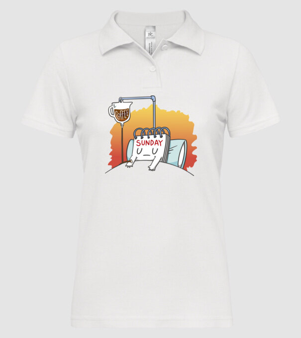 Oboseala de duminică model alb pe tricou