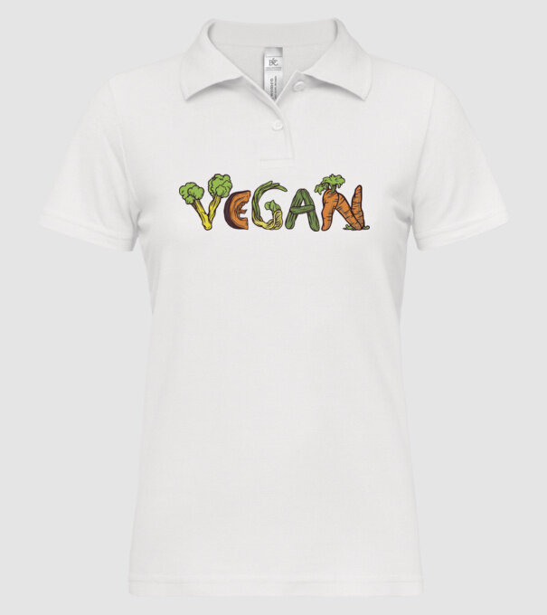 Inscripție legume vegan model alb pe tricou