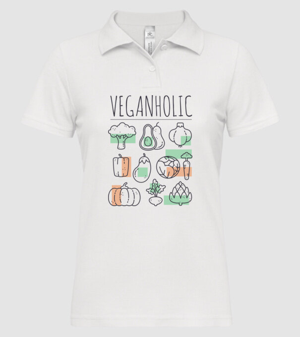 Veganholic model alb pe tricou