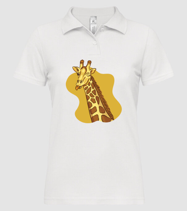 Girafă amuzantă model alb pe tricou