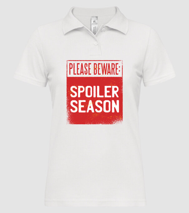 Atenție! Pericol de spoiler model alb pe tricou